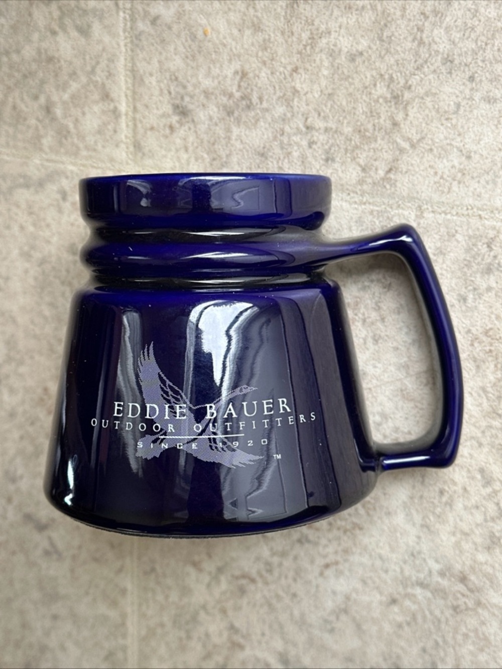 Eddie Bauer Navy Blue Ceramic Coffee Mug - Outdoor Outfitters